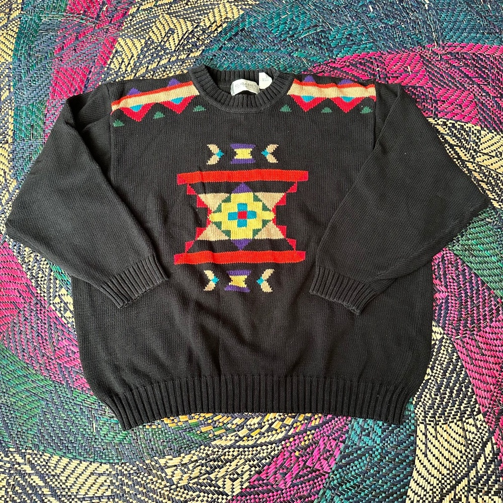 Vintage Southwestern Design Sweater Size P2